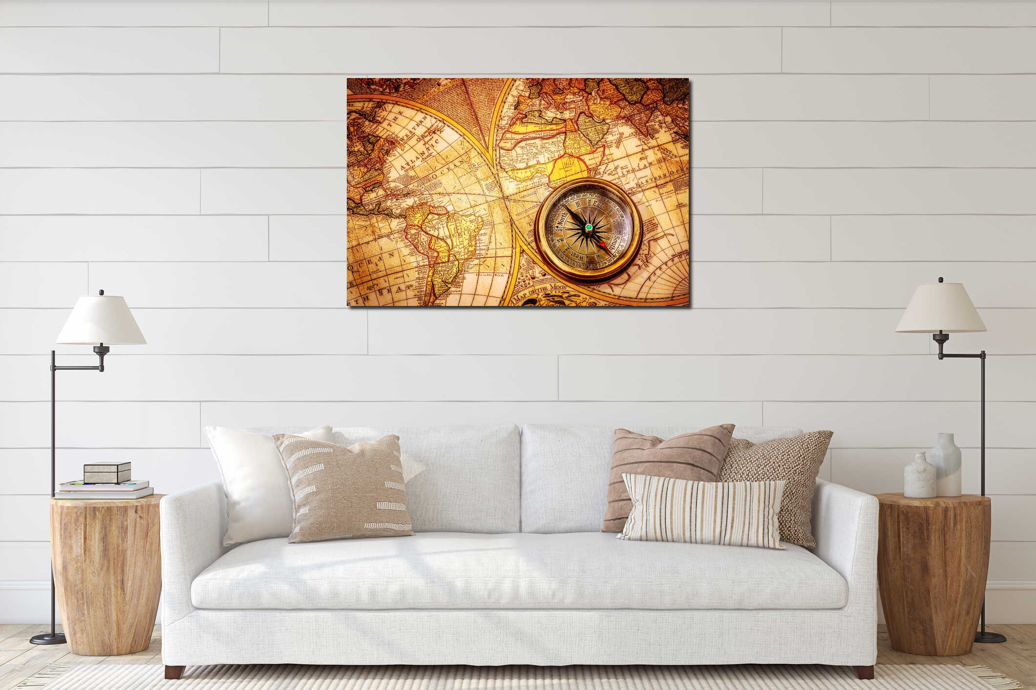 Canvas hanging interior mockup