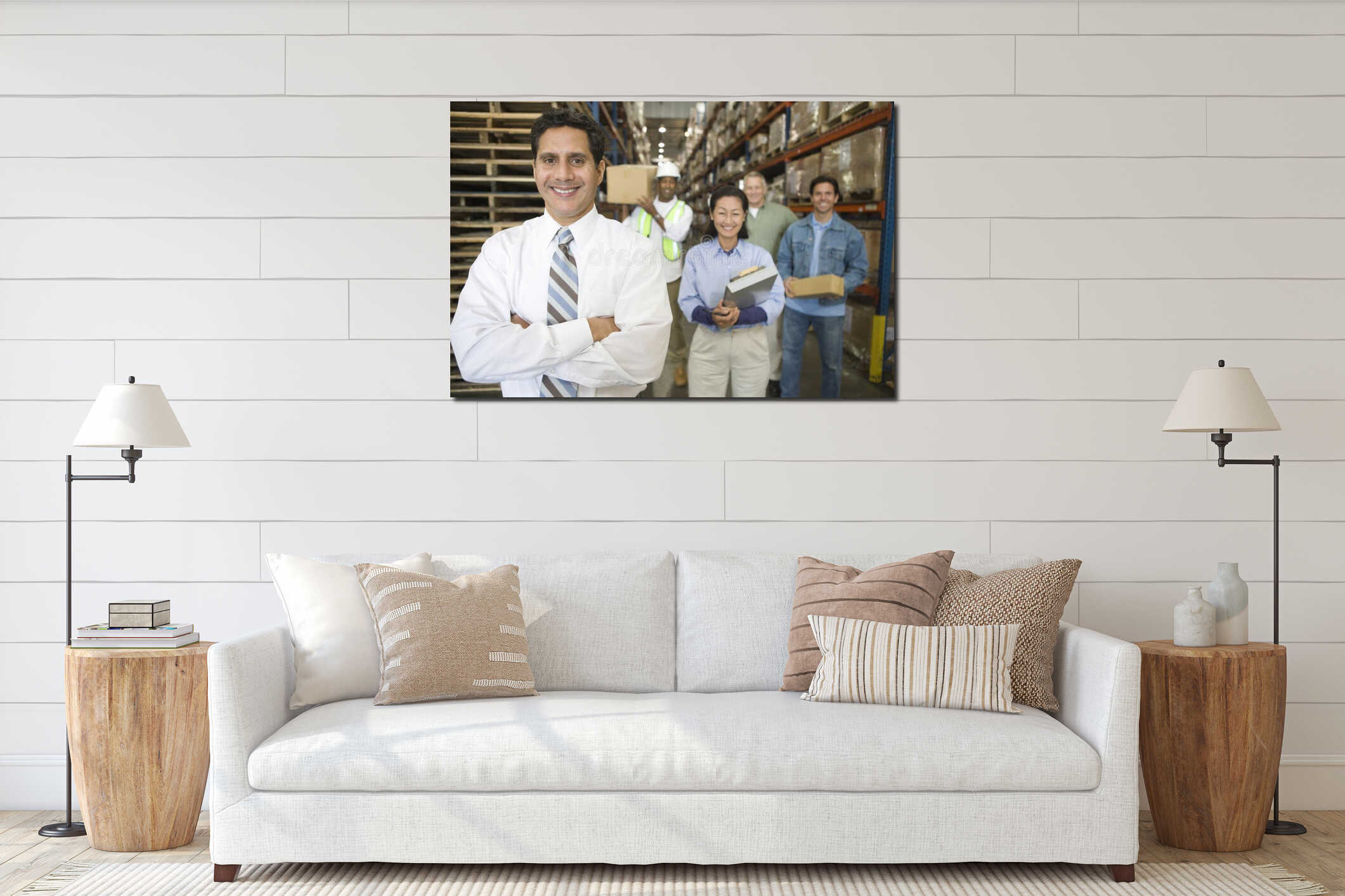 Canvas hanging interior mockup