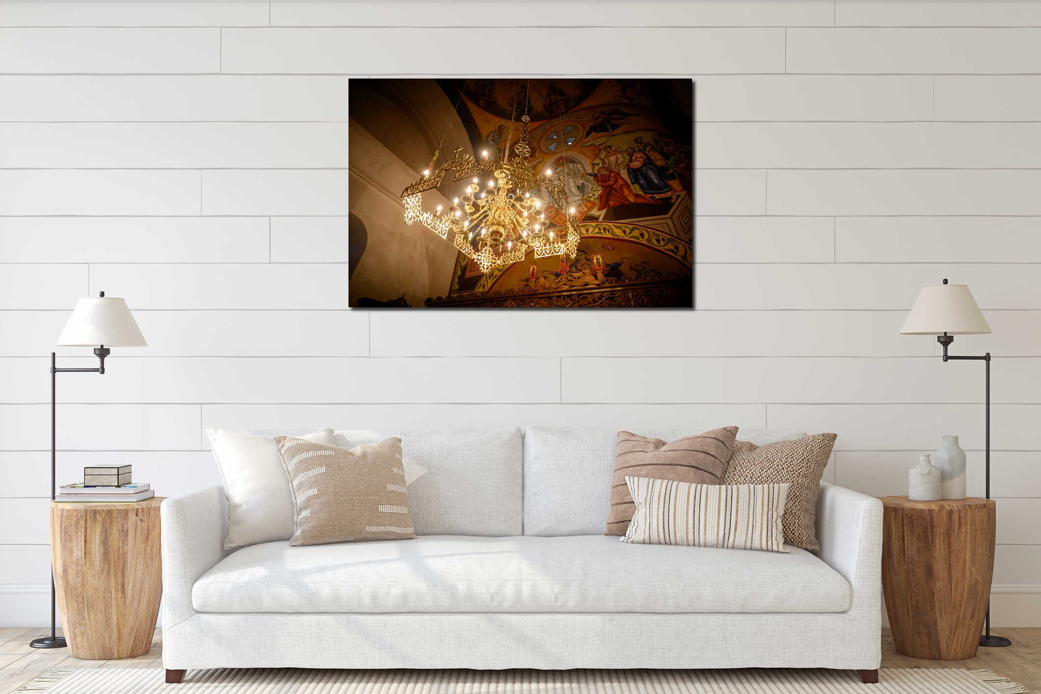 Canvas hanging interior mockup