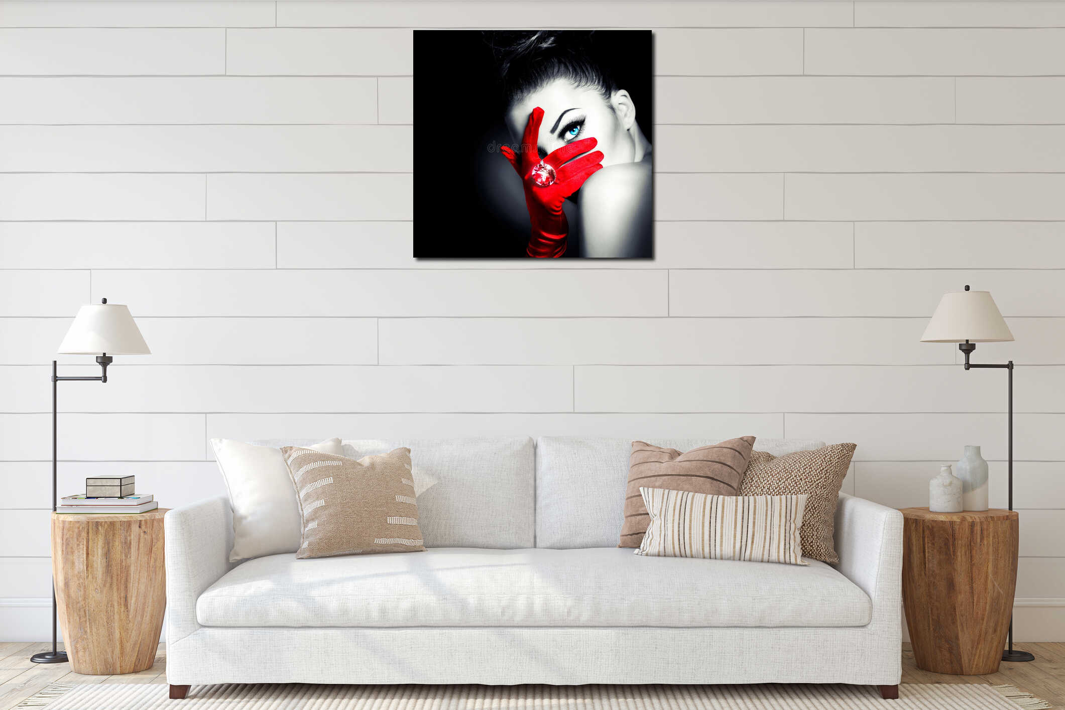 Canvas hanging interior mockup