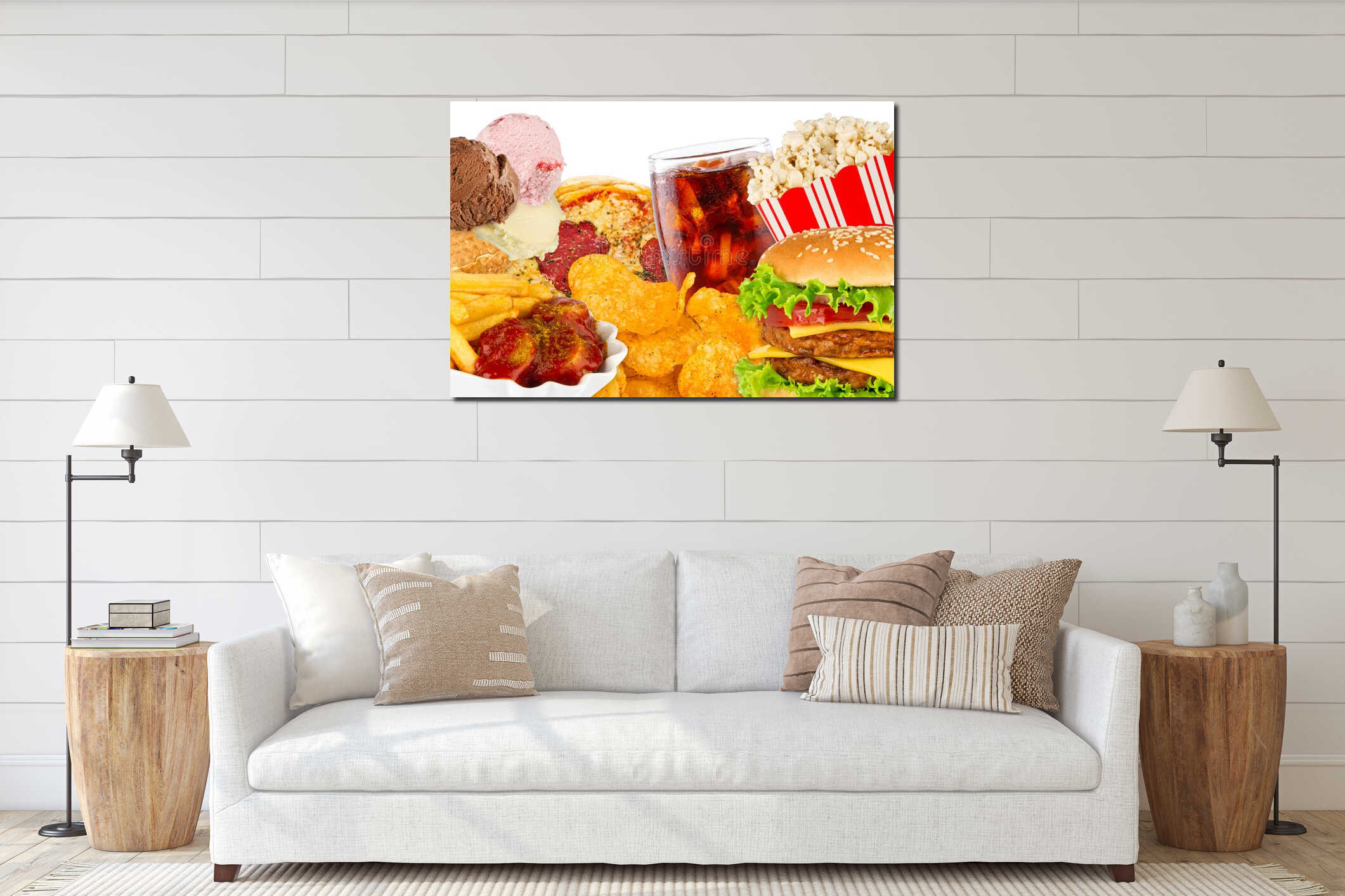 Canvas hanging interior mockup