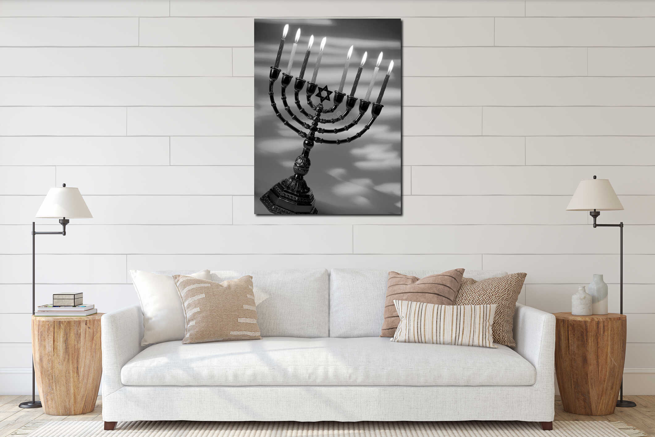 Canvas hanging interior mockup