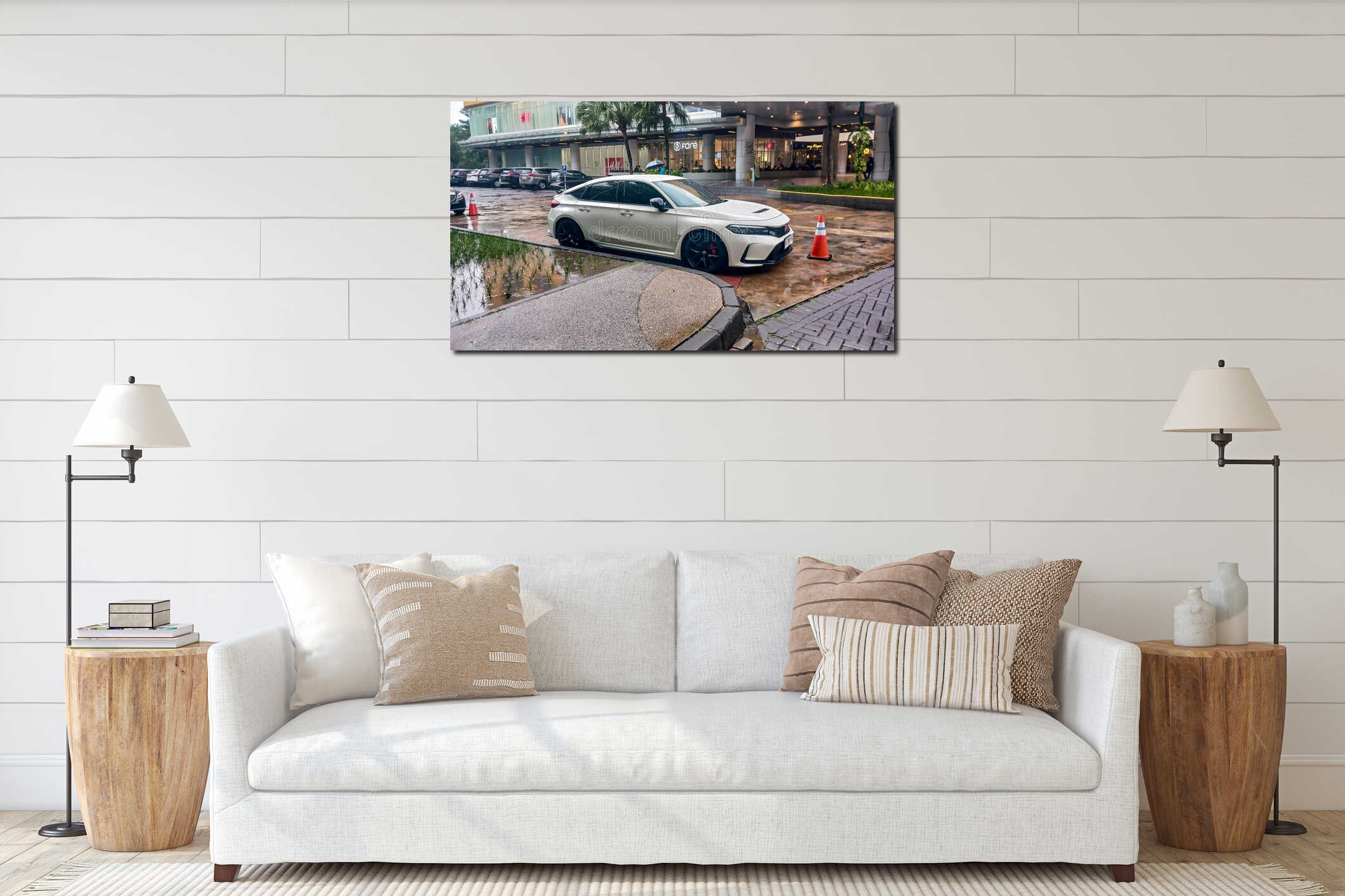 Canvas hanging interior mockup