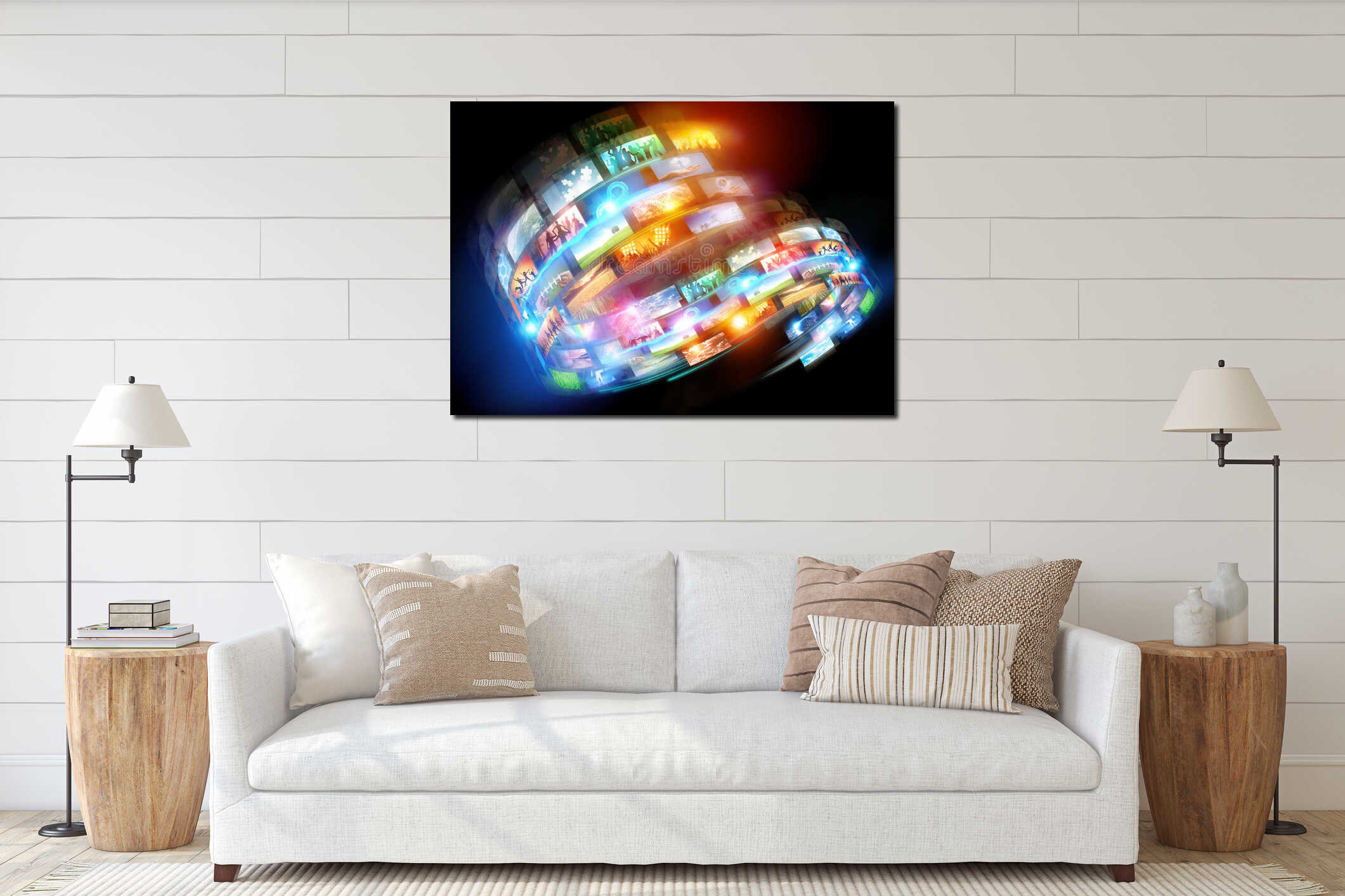 Canvas hanging interior mockup