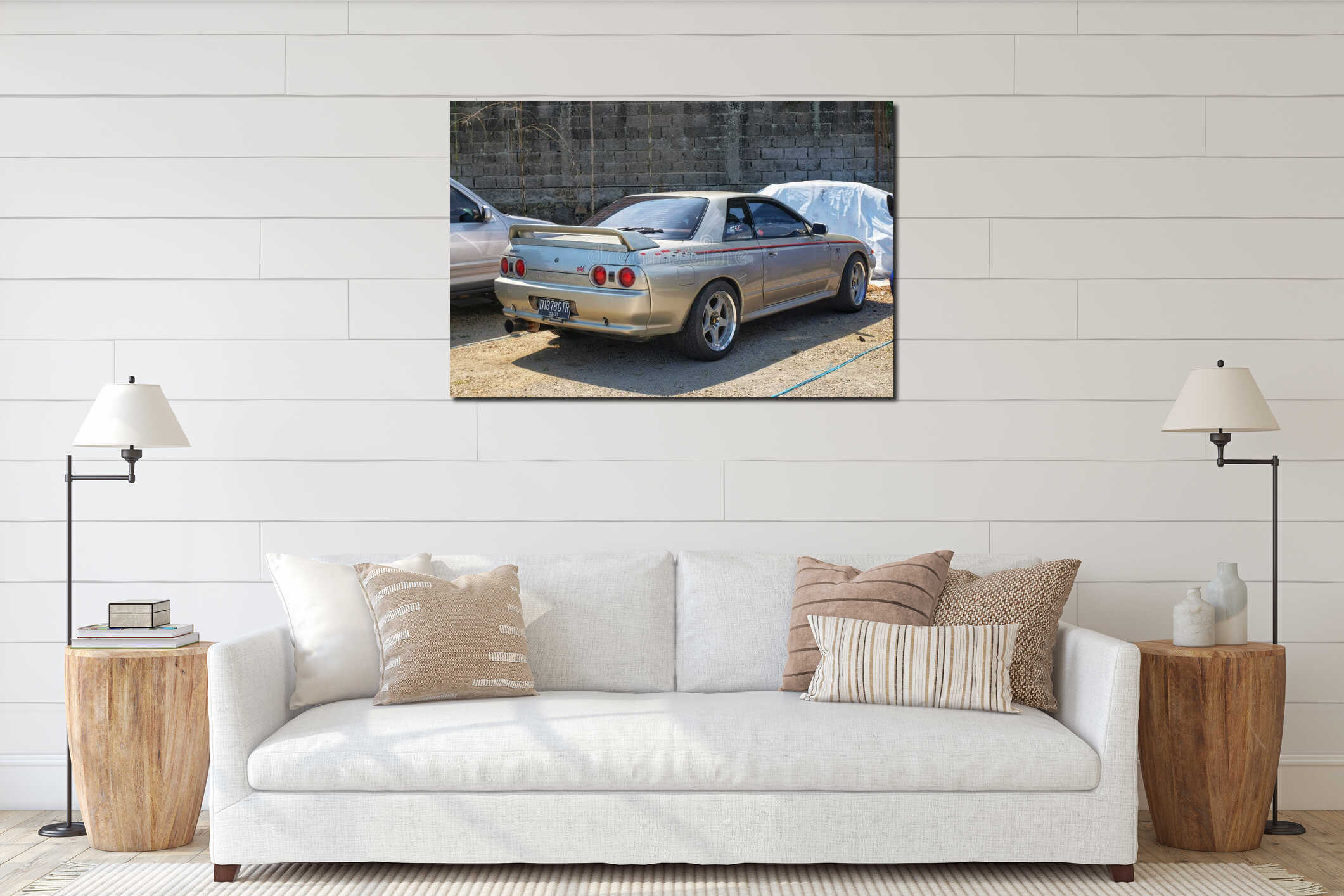 Canvas hanging interior mockup