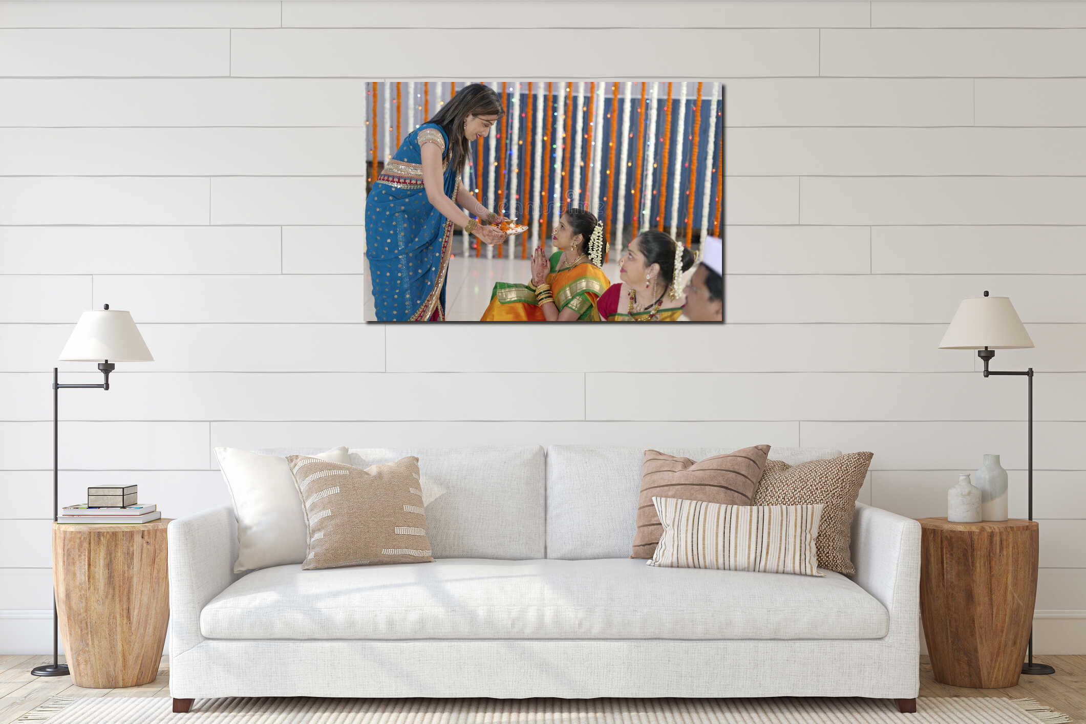 Canvas hanging interior mockup
