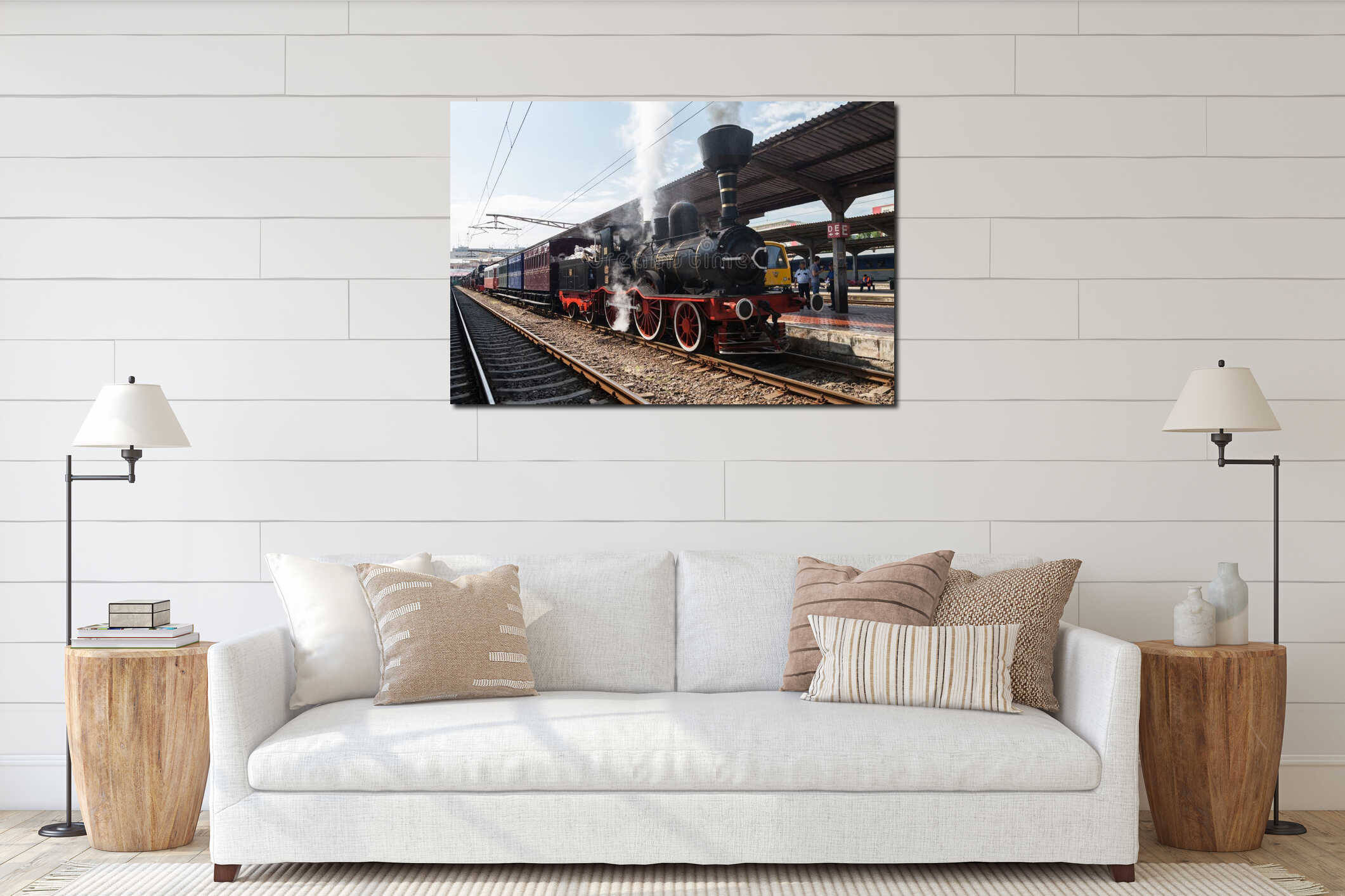 Canvas hanging interior mockup