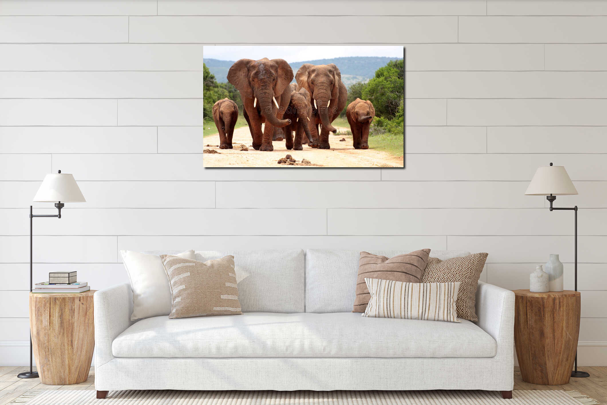 Canvas hanging interior mockup