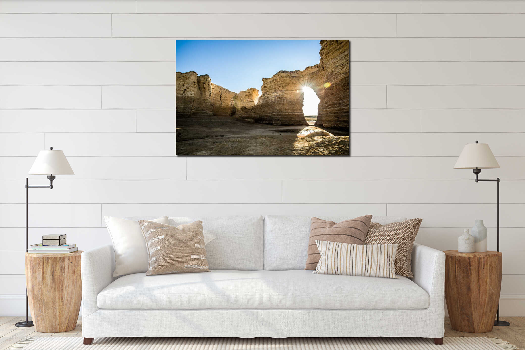 Canvas hanging interior mockup