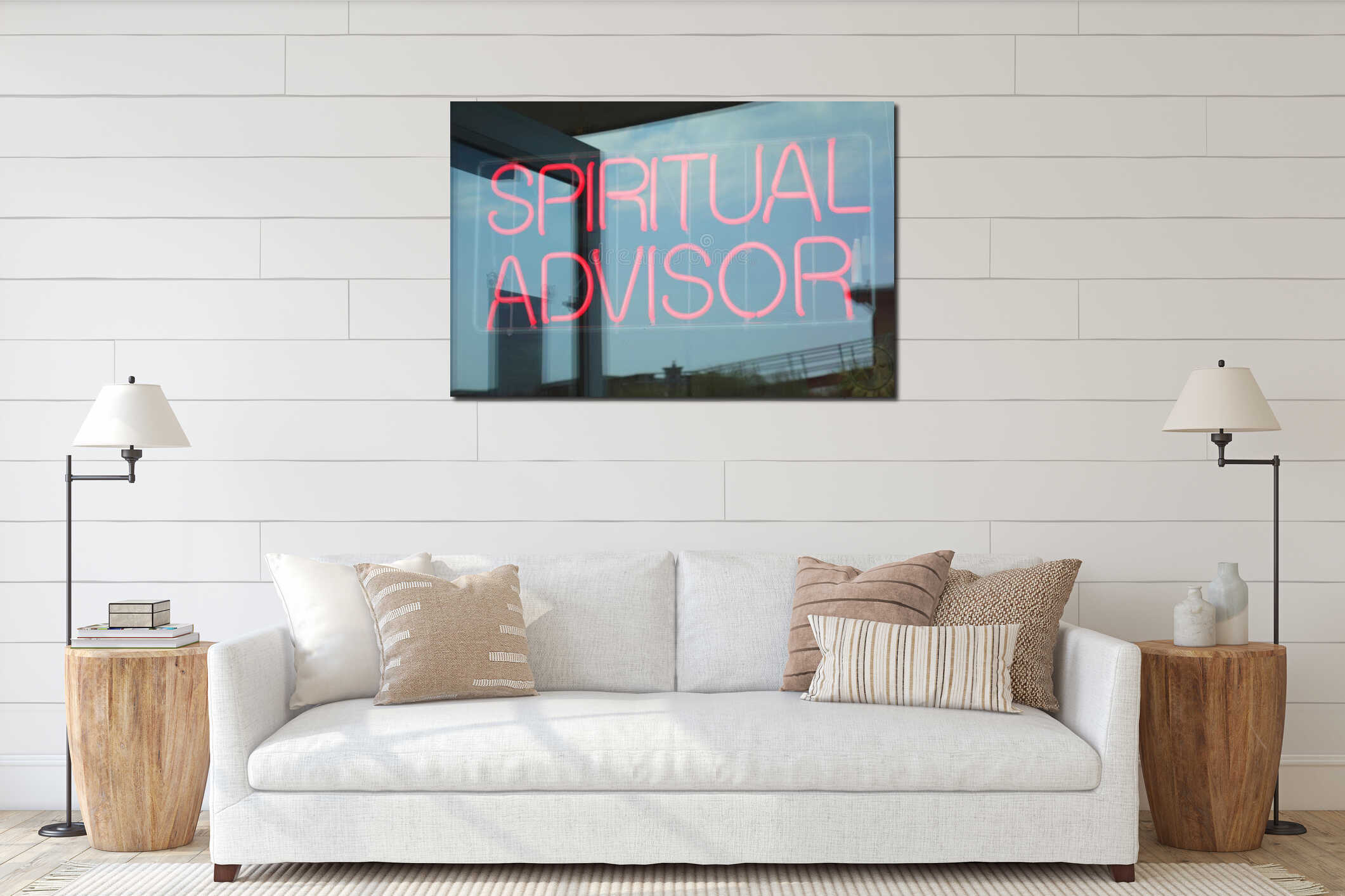 Canvas hanging interior mockup