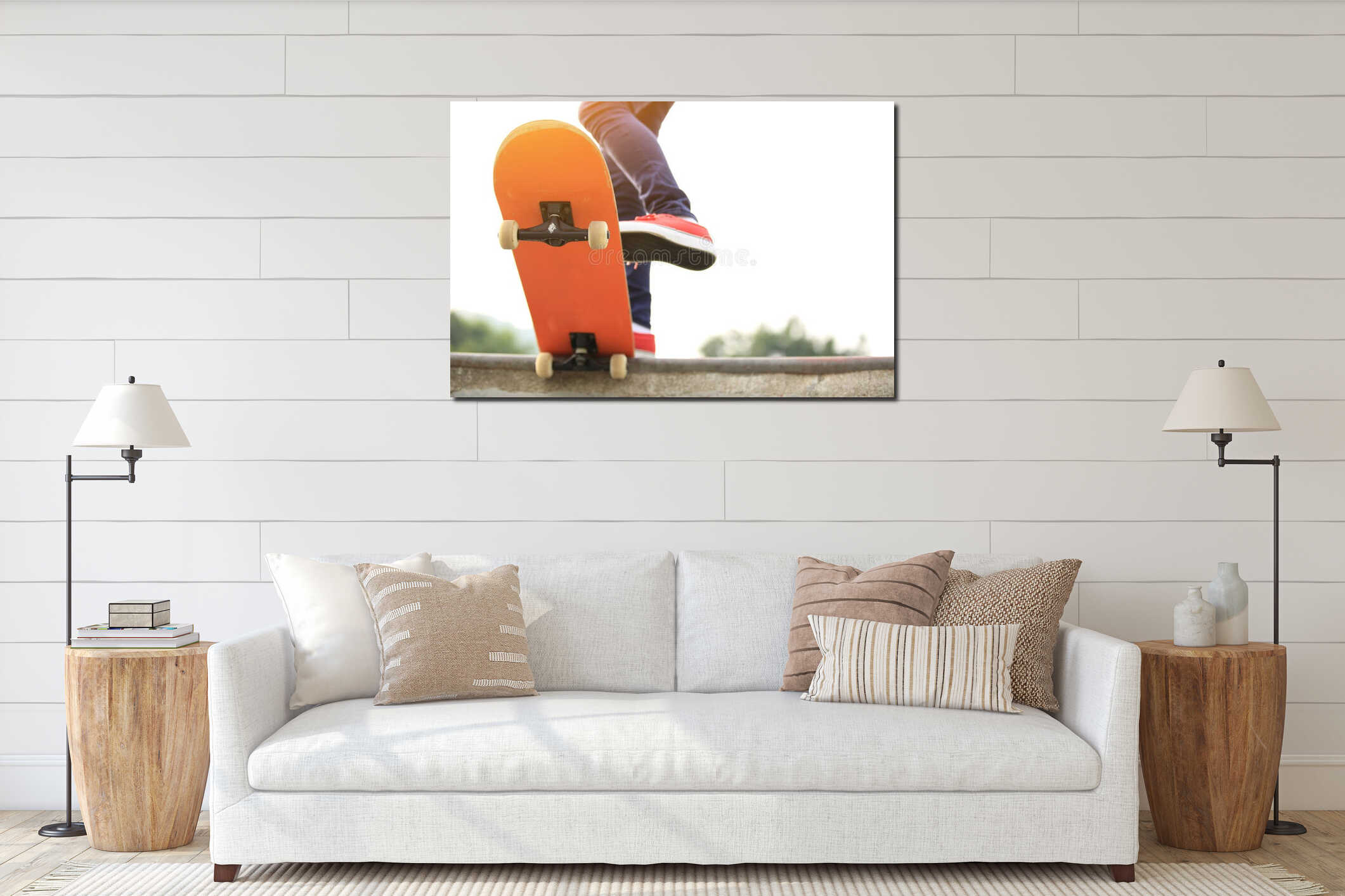 Canvas hanging interior mockup