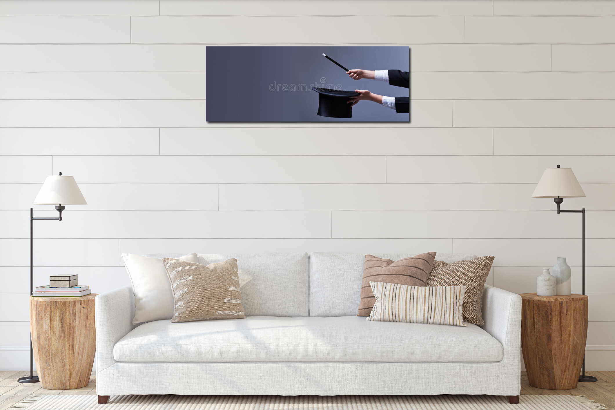Canvas hanging interior mockup