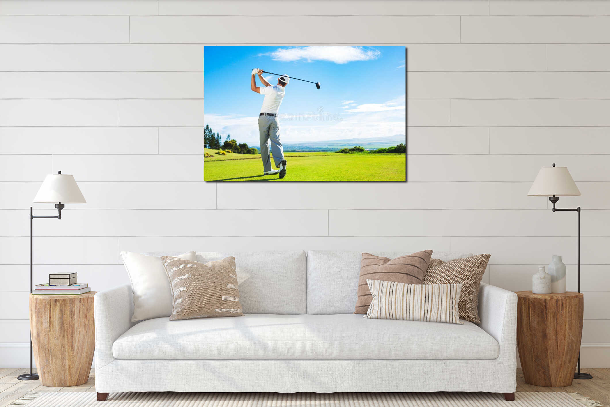 Canvas hanging interior mockup