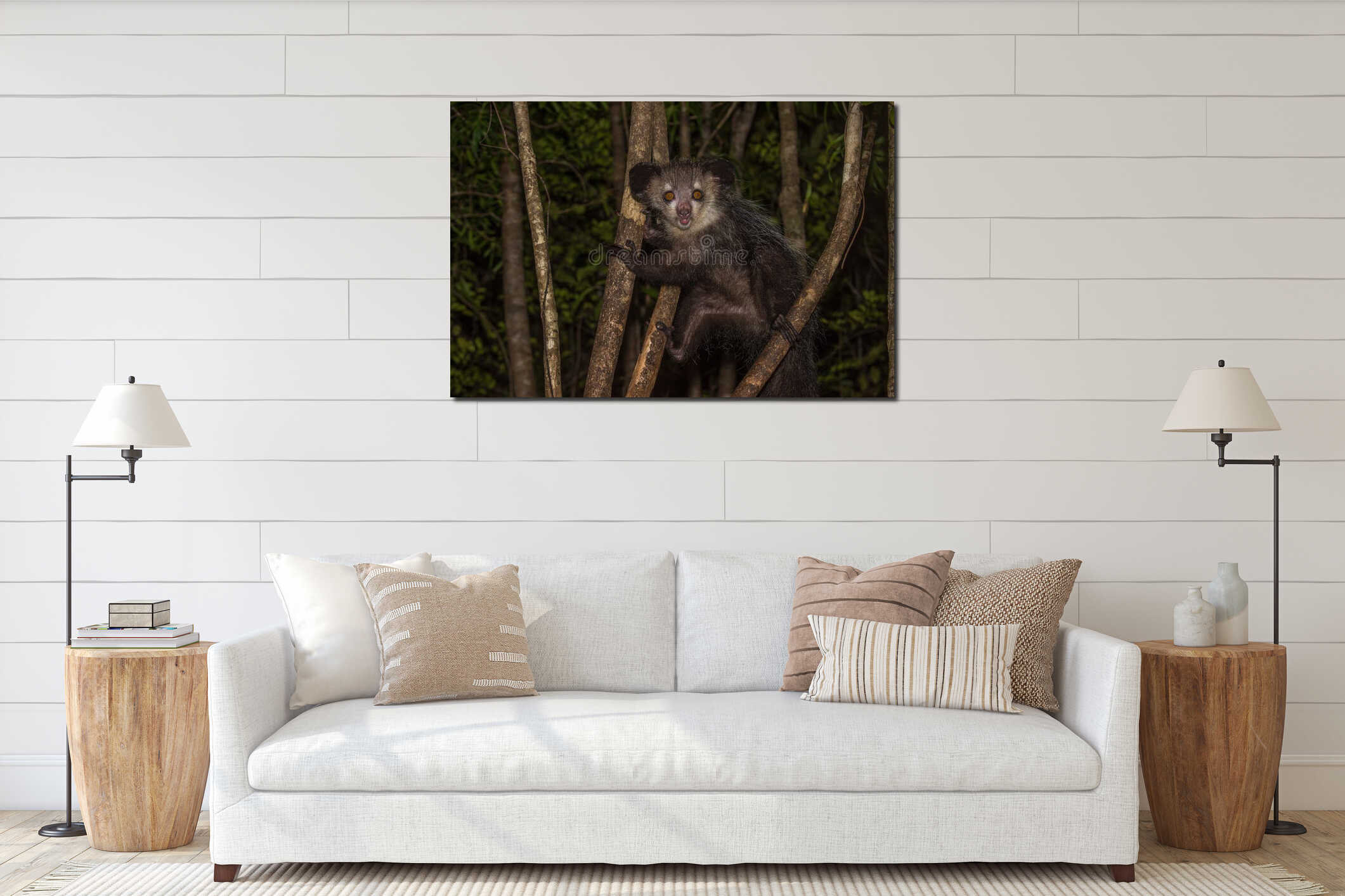 Canvas hanging interior mockup