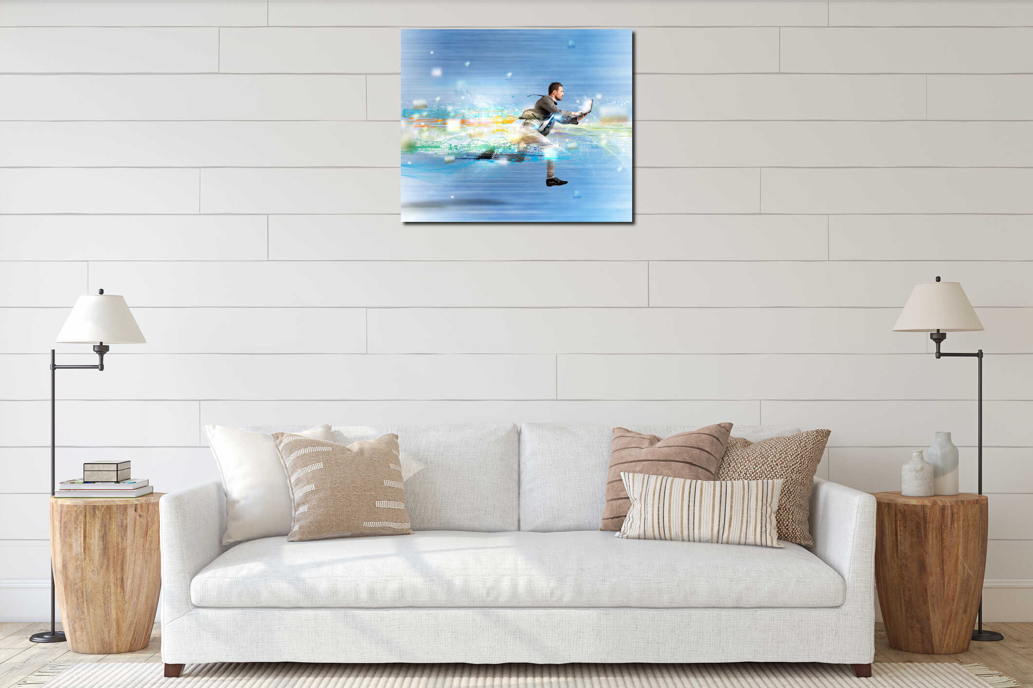 Canvas hanging interior mockup