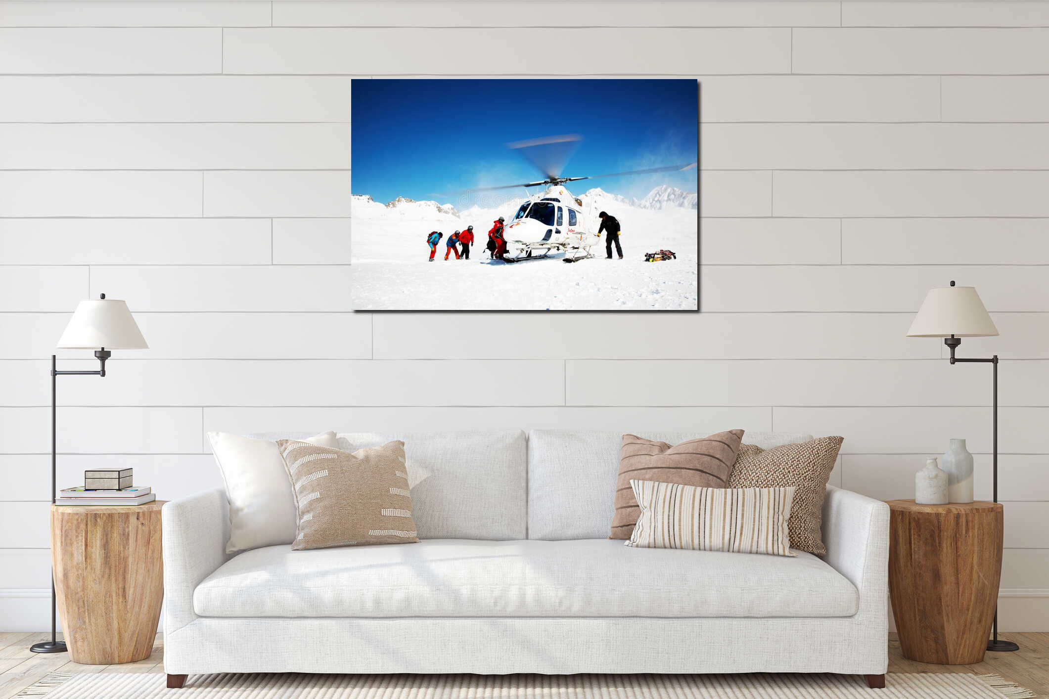 Canvas hanging interior mockup