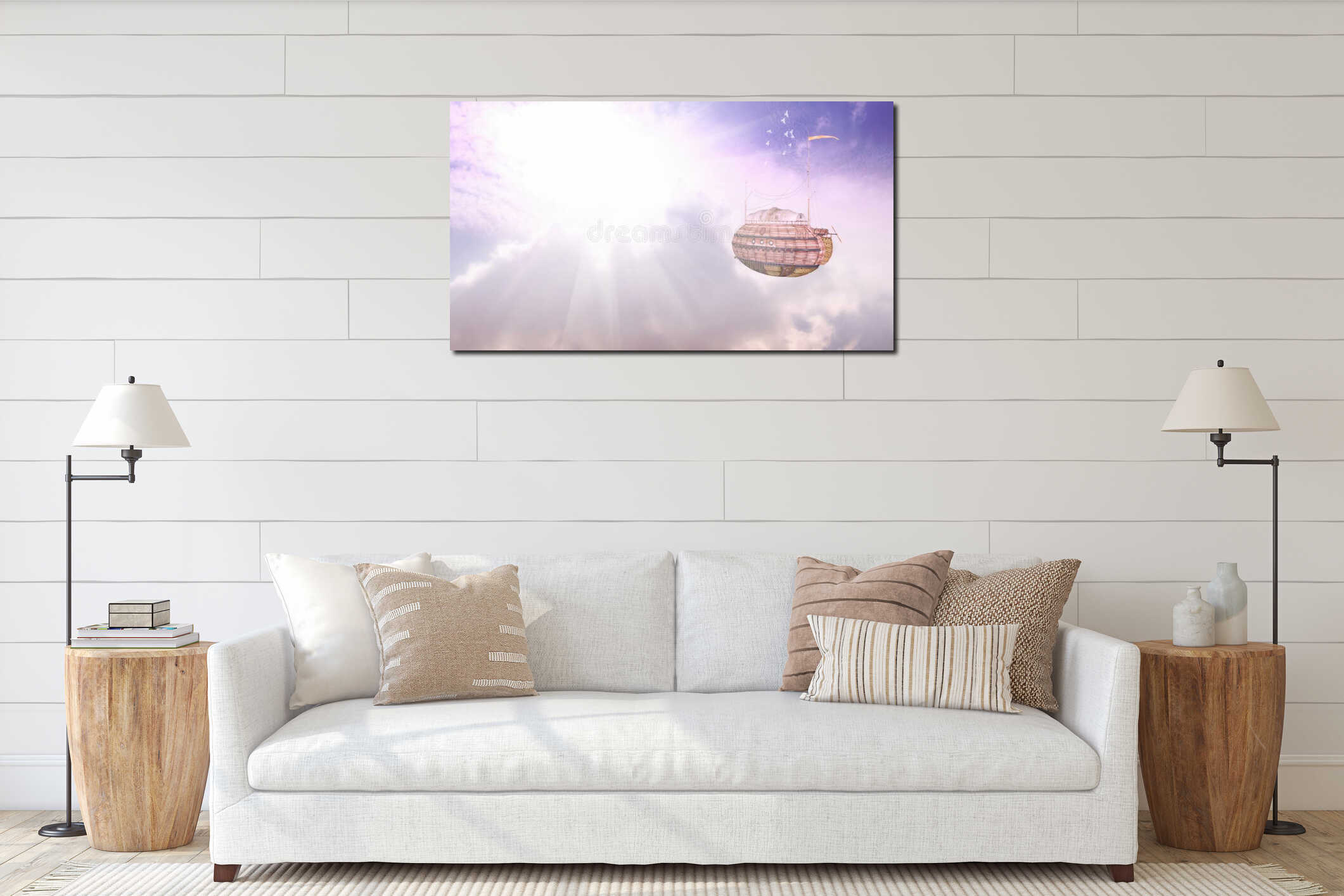Canvas hanging interior mockup