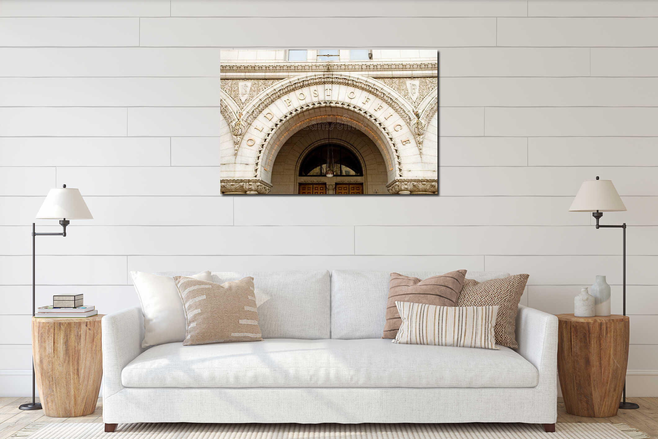 Canvas hanging interior mockup