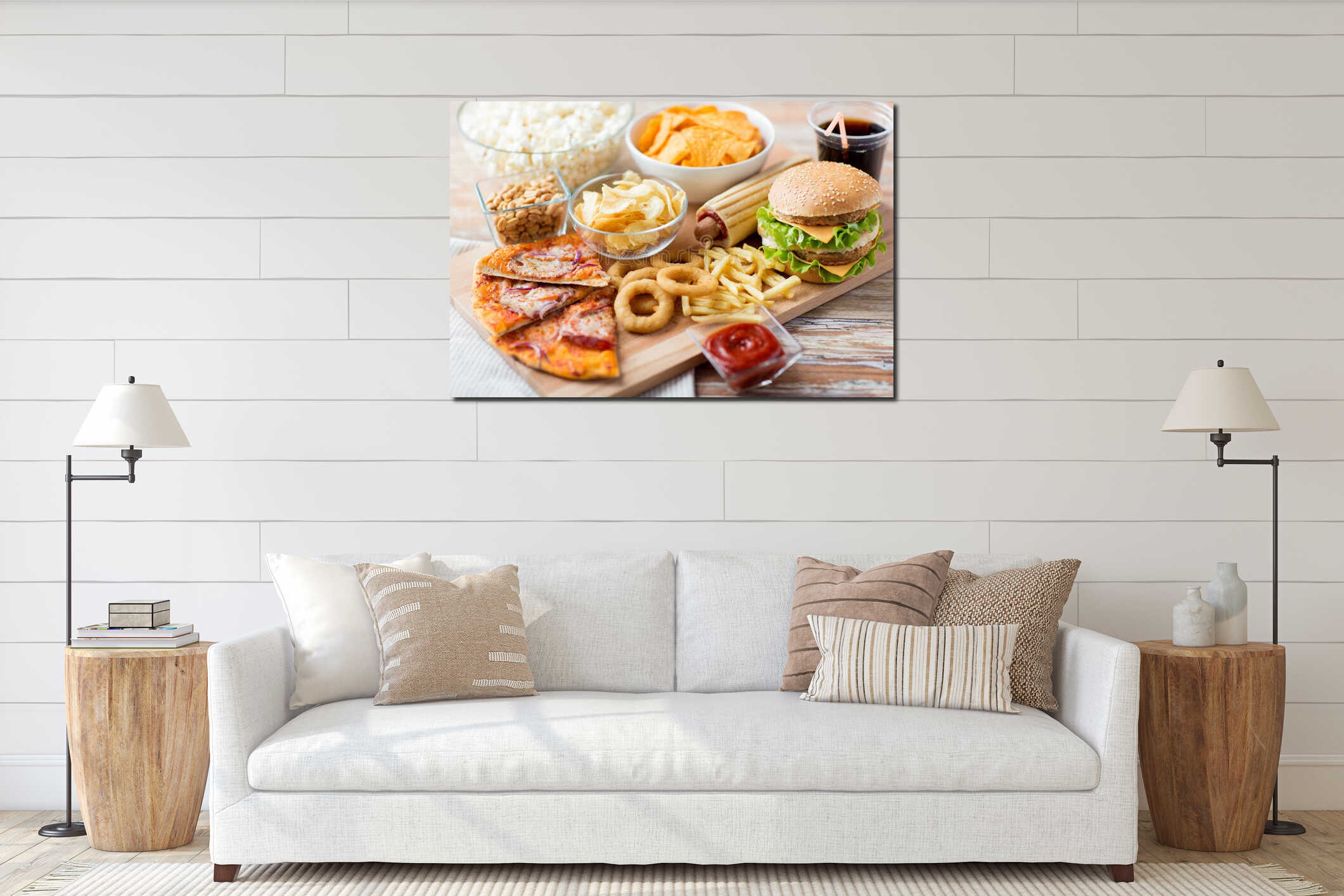 Canvas hanging interior mockup