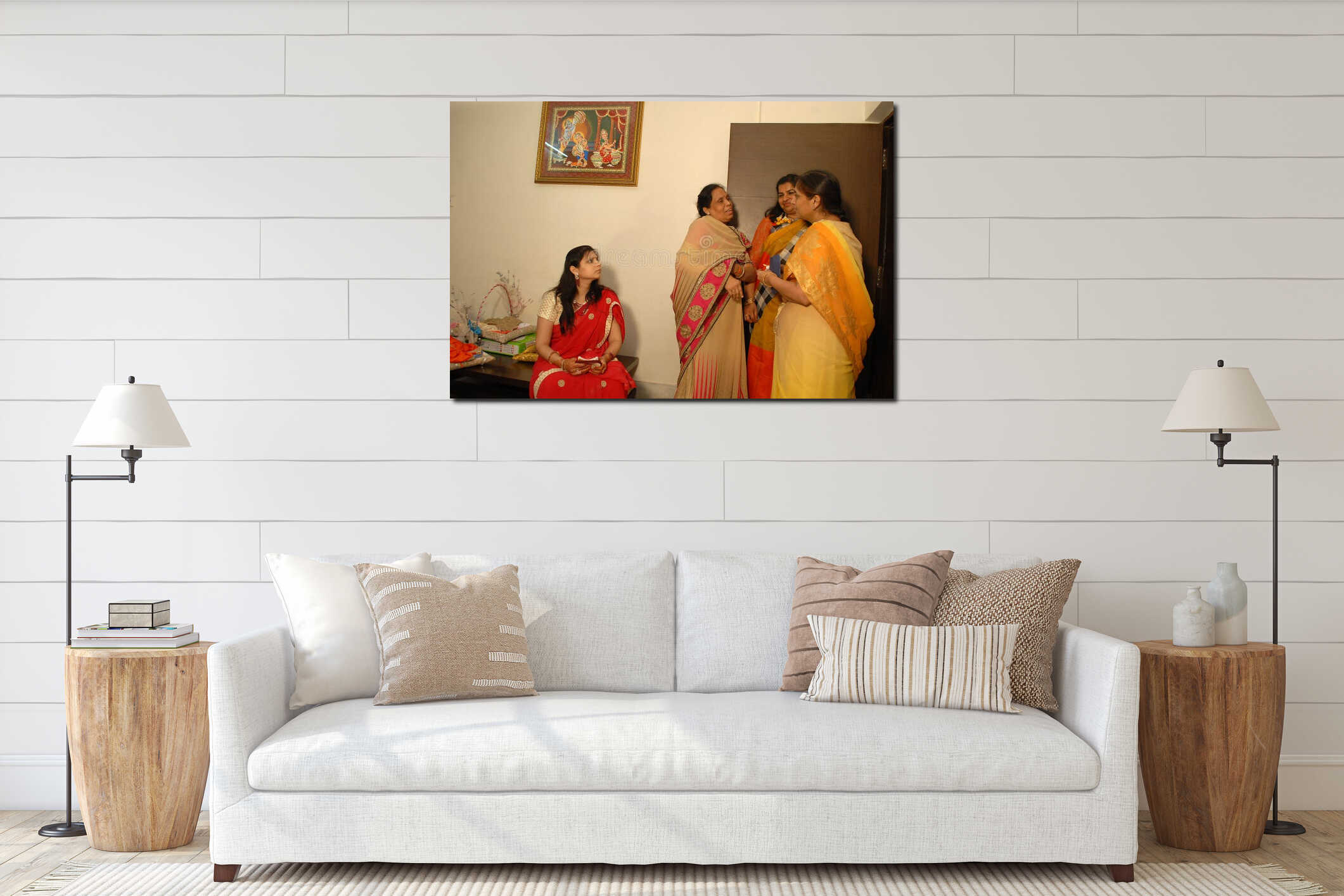 Canvas hanging interior mockup