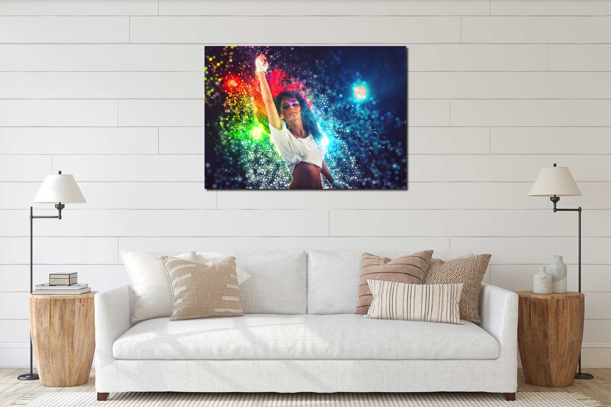 Canvas hanging interior mockup