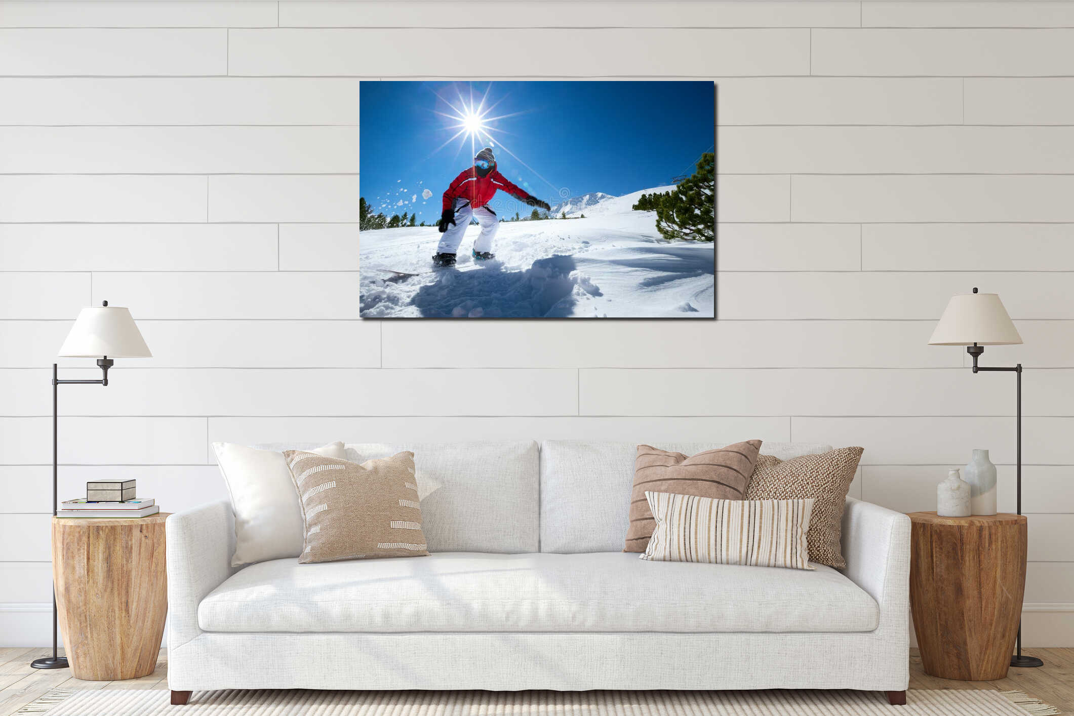 Canvas hanging interior mockup