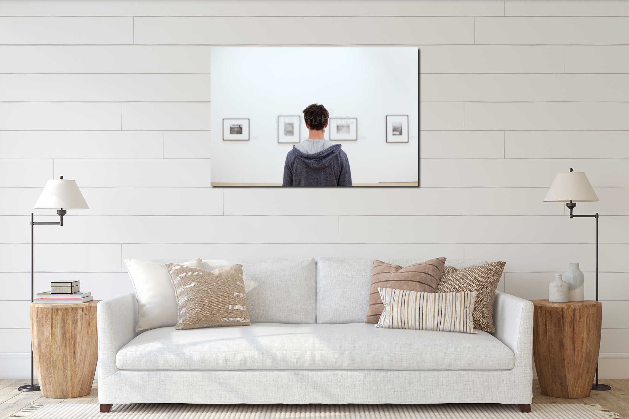 Canvas hanging interior mockup