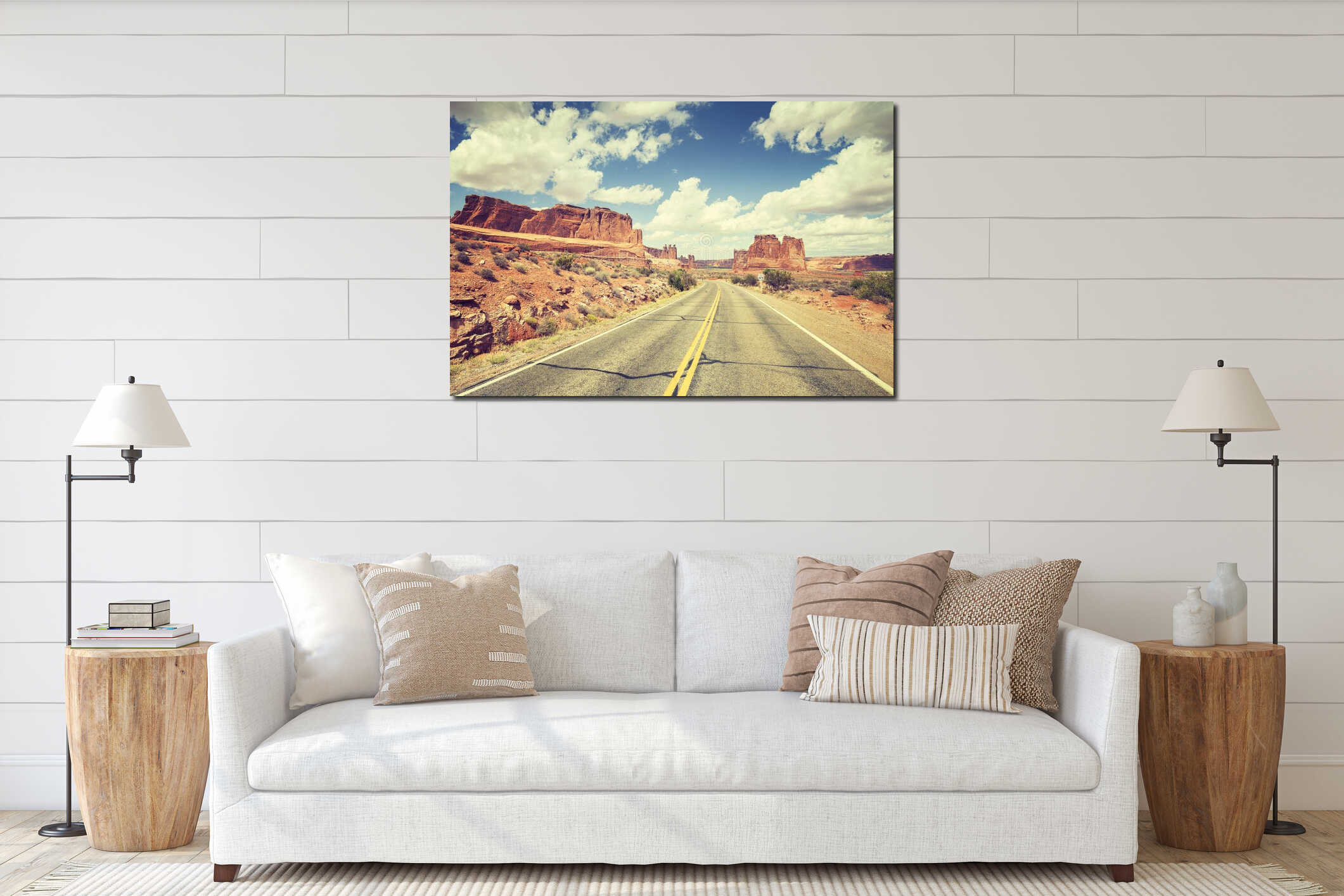 Canvas hanging interior mockup