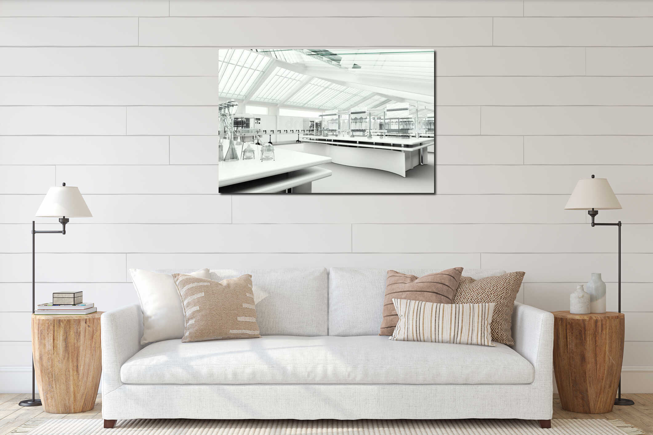 Canvas hanging interior mockup