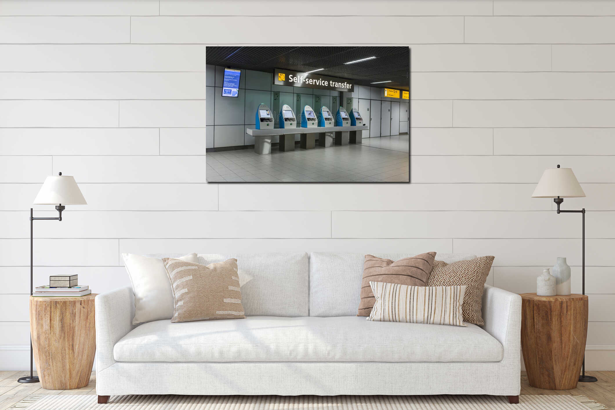Canvas hanging interior mockup