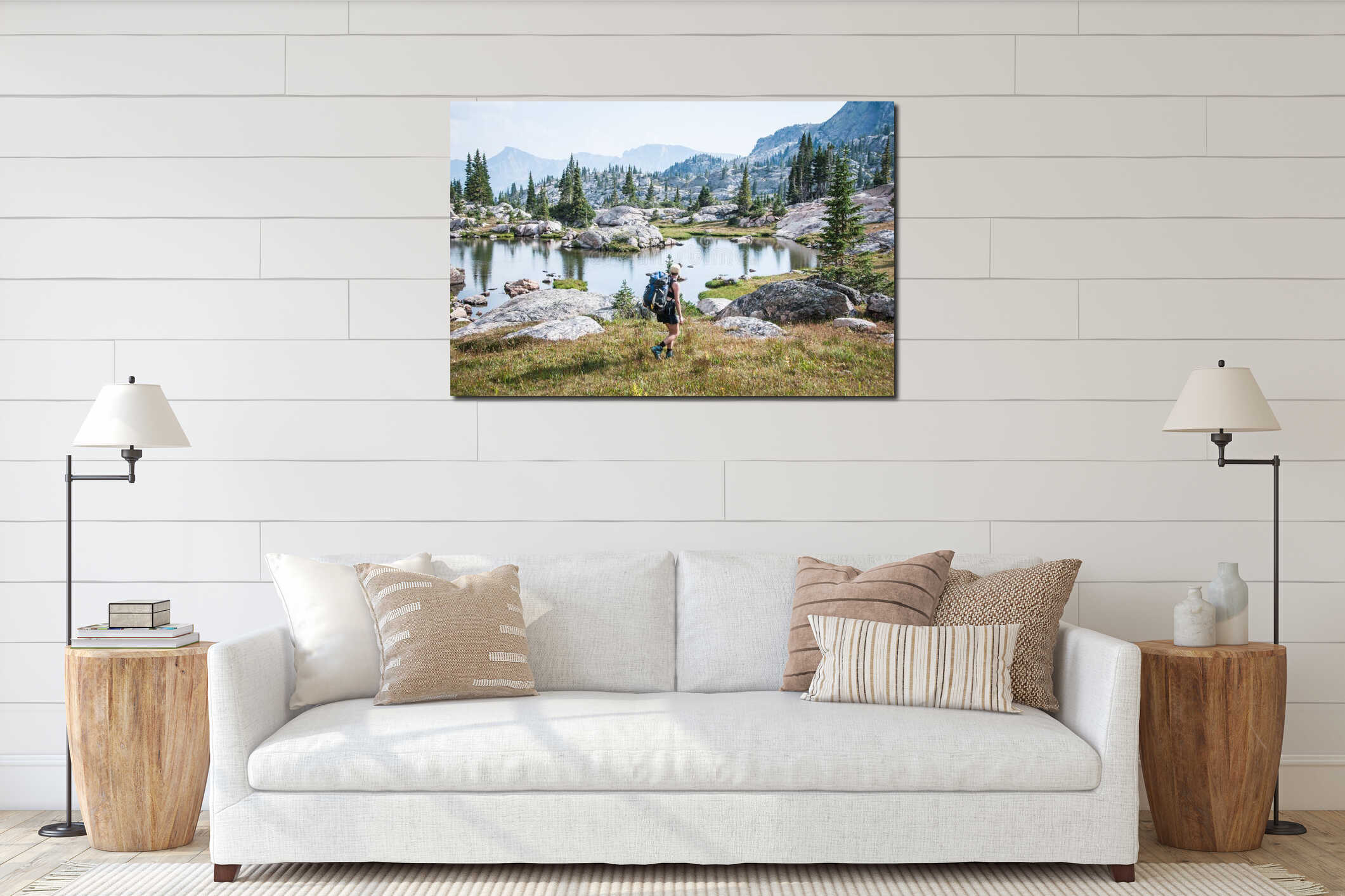 Canvas hanging interior mockup