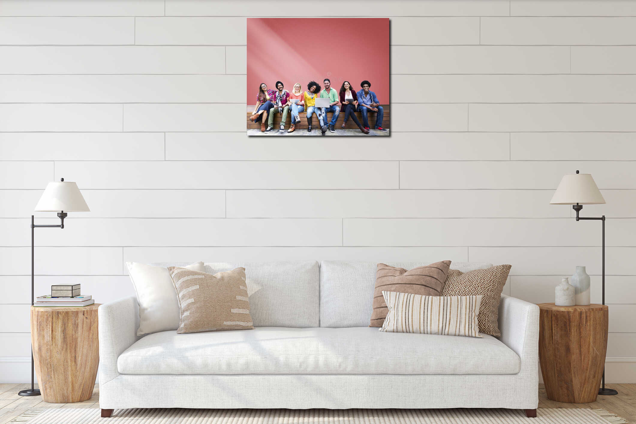 Canvas hanging interior mockup