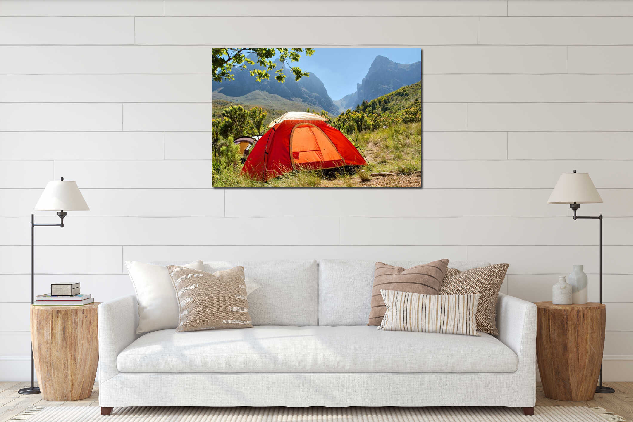 Canvas hanging interior mockup