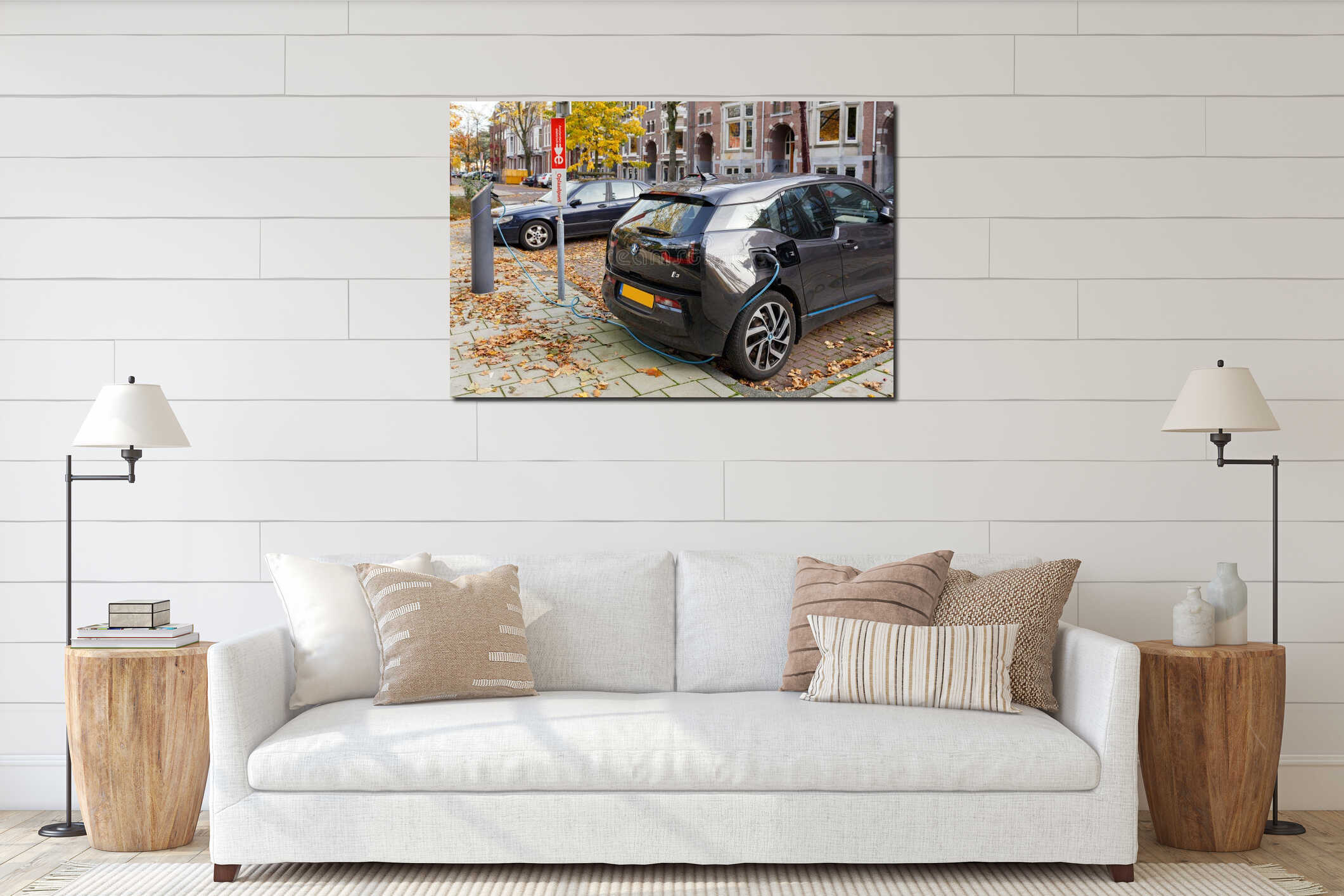 Canvas hanging interior mockup