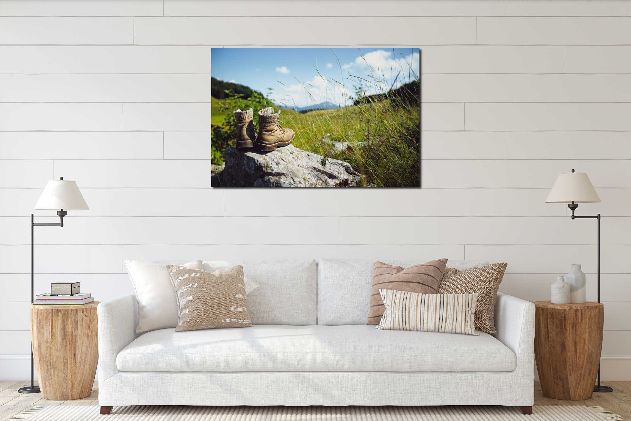 Canvas hanging interior mockup