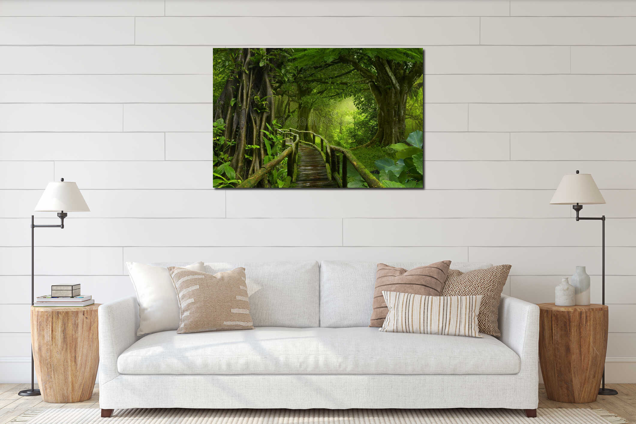 Canvas hanging interior mockup