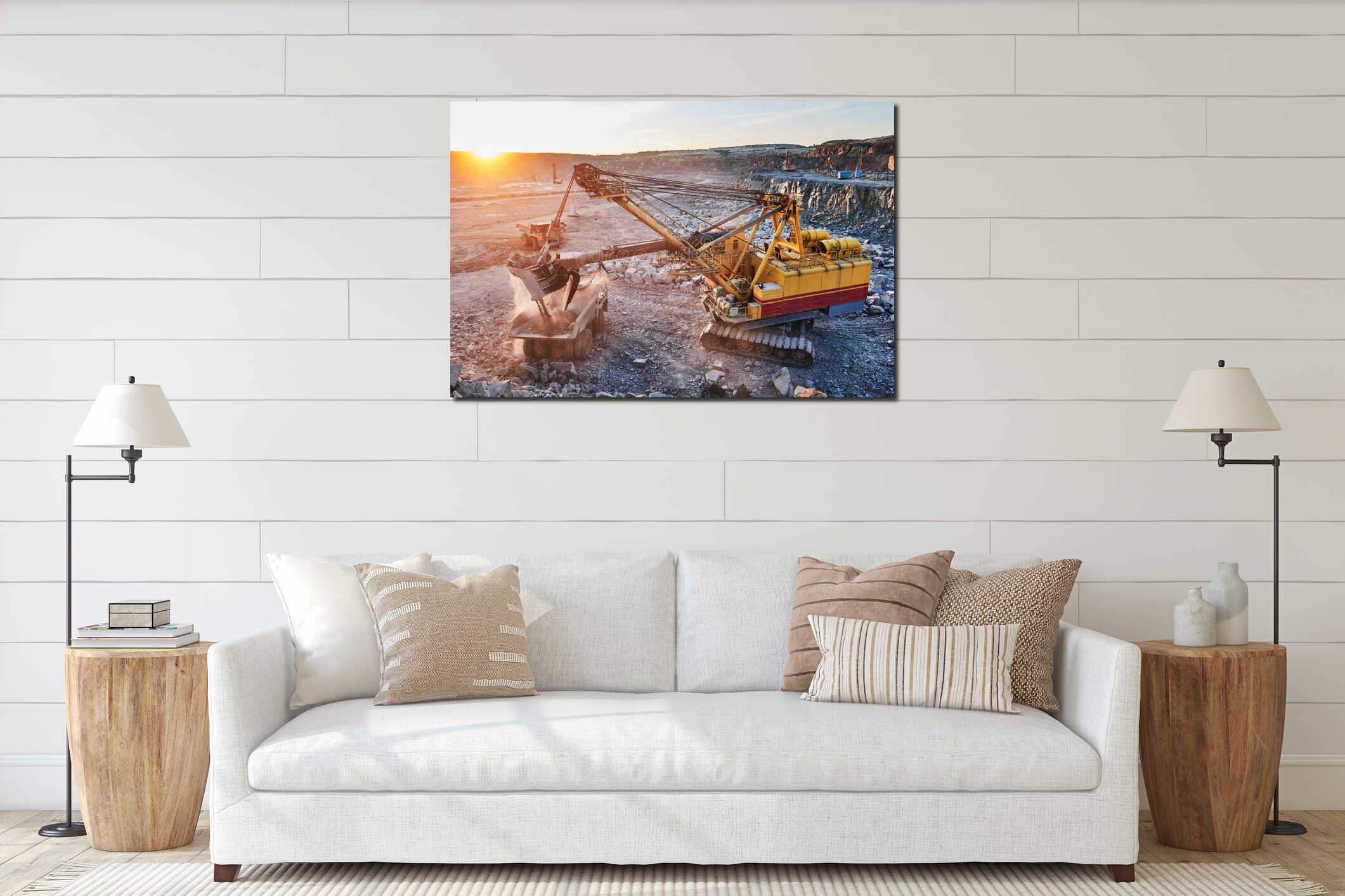 Canvas hanging interior mockup