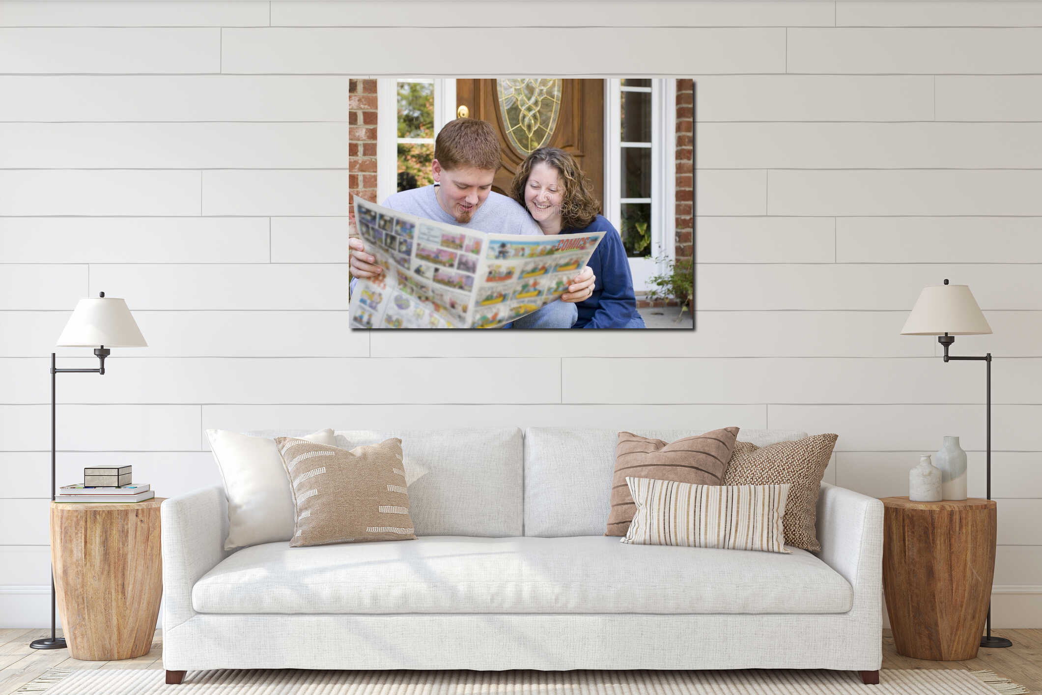 Canvas hanging interior mockup