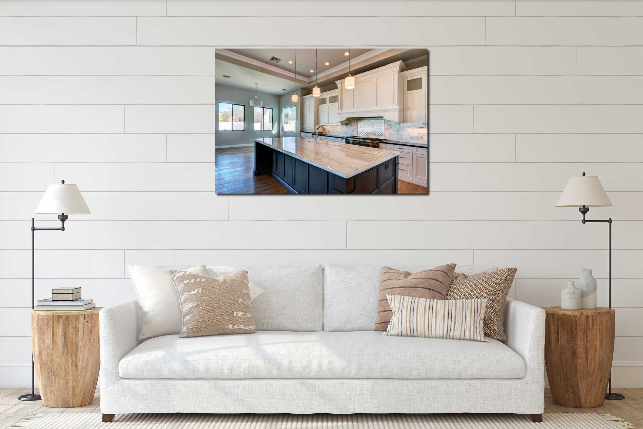 Canvas hanging interior mockup