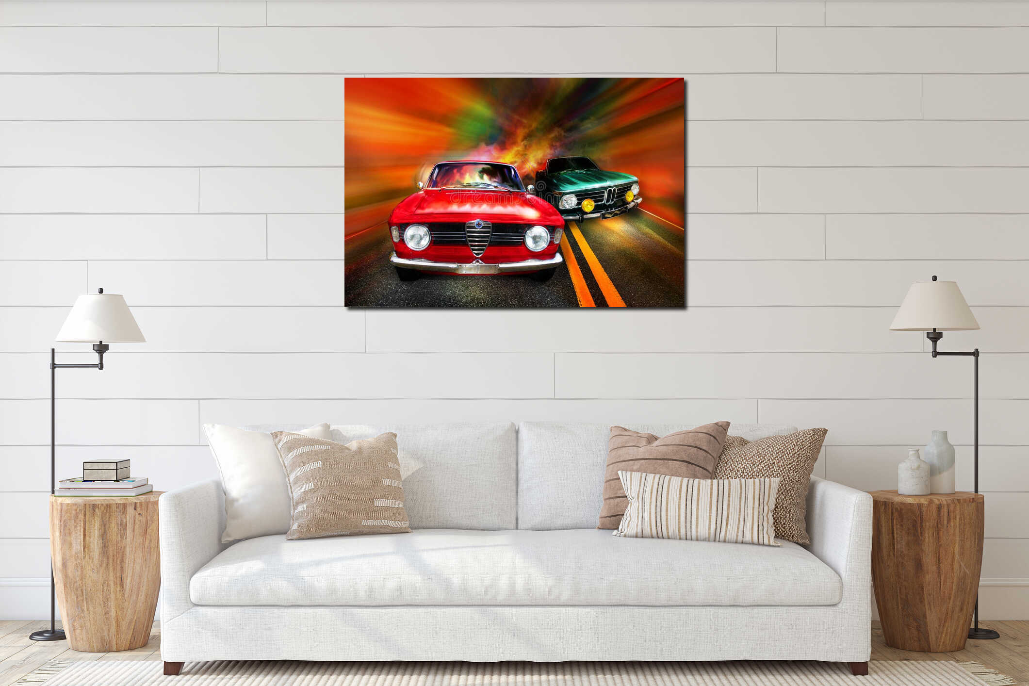 Canvas hanging interior mockup