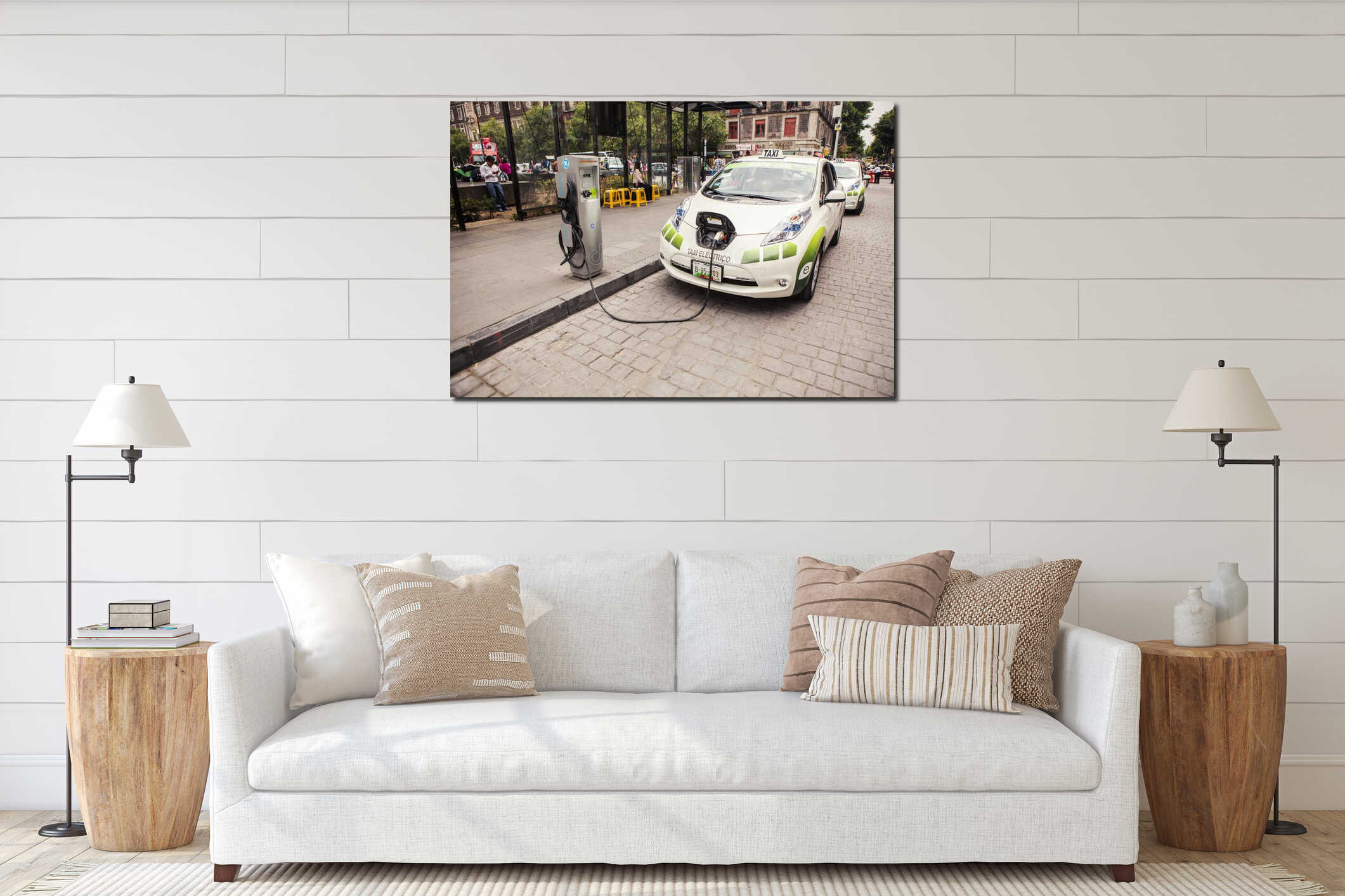 Canvas hanging interior mockup